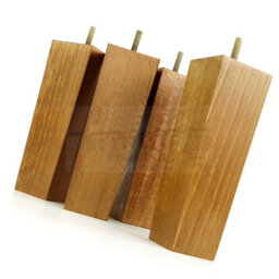 L&F 4X Wood Furniture Legs M10 200mm High Dark Oak Stain Replacement Square Tapered Sofa Feet Stools Chairs Sofas Cabinets Beds - thumbnail 6