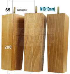 L&F 4X Wood Furniture Legs M10 200mm High Dark Oak Stain Replacement Square Tapered Sofa Feet Stools Chairs Sofas Cabinets Beds - thumbnail 1