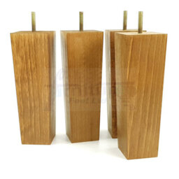 L&F 4X Wood Furniture Legs M10 200mm High Dark Oak Stain Replacement Square Tapered Sofa Feet Stools Chairs Sofas Cabinets Beds - thumbnail 4