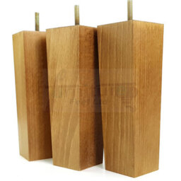 L&F 4X Wood Furniture Legs M10 200mm High Dark Oak Stain Replacement Square Tapered Sofa Feet Stools Chairs Sofas Cabinets Beds - thumbnail 3
