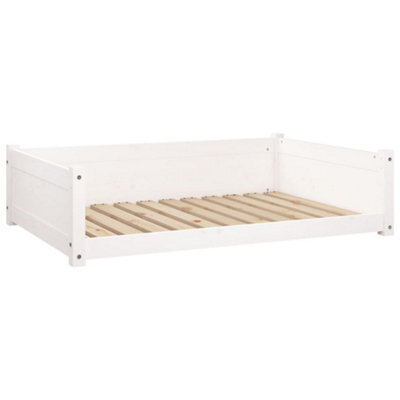 Berkfield Rustic Dog Bed White 105.5X75.5X28 Cm Solid Pine Wood - image 1