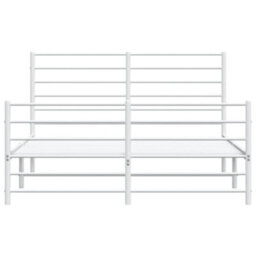Berkfield Metal Bed Frame With Headboard And Footboard White 140X200 Cm - thumbnail 6