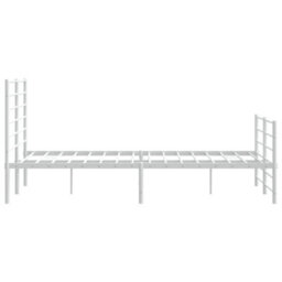 Berkfield Metal Bed Frame With Headboard And Footboard White 140X200 Cm - thumbnail 7