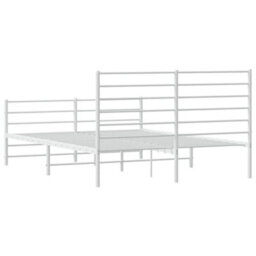 Berkfield Metal Bed Frame With Headboard And Footboard White 140X200 Cm - thumbnail 8