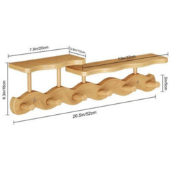 Wall Mounted Wavy Coat Rack With 2 Shelves Living Room Bedroom Study - thumbnail 2