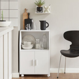 Sobuy Frg241-W, Kitchen Wheeled Storage Trolley, Kitchen Storage Cabinet Cupboard Unit,w55Xd38Xh84 - thumbnail 2