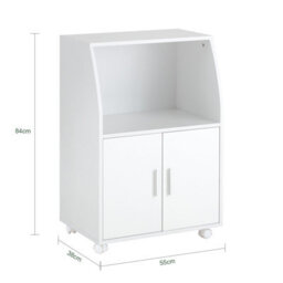 Sobuy Frg241-W, Kitchen Wheeled Storage Trolley, Kitchen Storage Cabinet Cupboard Unit,w55Xd38Xh84 - thumbnail 3