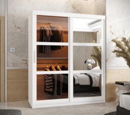 Arte Parma Ii Sliding Door Wardrobe (H2000mm W1500mm D620mm) With Shelves - White Matt