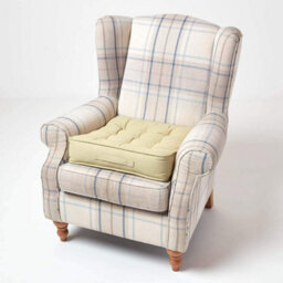Homescapes Sage Green Cotton Armchair Booster Cushion - thumbnail 7