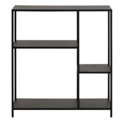 Furniture To Go Newcastle Asymmetrical Bookcase With 3 Shelves In Matt Black - thumbnail 2