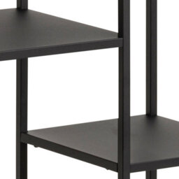 Furniture To Go Newcastle Asymmetrical Bookcase With 3 Shelves In Matt Black - thumbnail 6