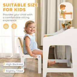 Aiyaplay Kids Desk And Chair Set, Children Study Table With Storage, Natural - thumbnail 6