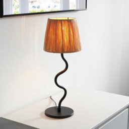 Luminosa Lighting Luminosa Wriggle 1 Light Table Lamp Matt Black, Natural Raffia - thumbnail 3