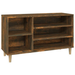 Berkfield Shoe Cabinet Smoked Oak 102X36X60 Cm Engineered Wood - thumbnail 2