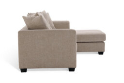 Beige L Shaped Corner Sofa With Chaise Lounger - Scatter Pillows - Soft Woven Chenille - Removable Covers - Chloe - thumbnail 5