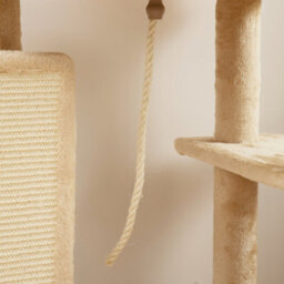 Pawhut Cat Tree Tower Scratching Post Bed House, 132Cm, Beige - thumbnail 8