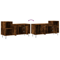 Walplus Tv Cabinet Smoked Oak 100X35X55 Cm Engineered Wood - thumbnail 9