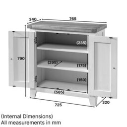 The Furniture Market Cheshire Cream Small 2 Door Cupboard - thumbnail 9