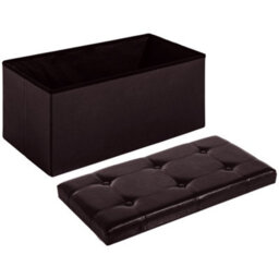 Wyld Haus Sahapa Brown Faux Leather Folding Storage Ottoman Bench With Lift-Up Lid - L76 X D38 X H38Cm - thumbnail 8