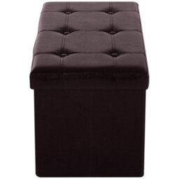 Wyld Haus Sahapa Brown Faux Leather Folding Storage Ottoman Bench With Lift-Up Lid - L76 X D38 X H38Cm - thumbnail 9
