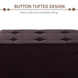 Wyld Haus Sahapa Brown Faux Leather Folding Storage Ottoman Bench With Lift-Up Lid - L76 X D38 X H38Cm - thumbnail 5