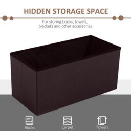 Wyld Haus Sahapa Brown Faux Leather Folding Storage Ottoman Bench With Lift-Up Lid - L76 X D38 X H38Cm - thumbnail 6