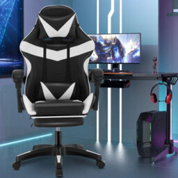 Faux Leather Racing Gaming Chair Swivel Office Gamer Desk Chair Adjustable - thumbnail 3