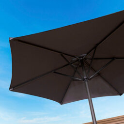 Charles Bentley 2M Garden Patio Market Umbrella Parasol Crank Function Black - thumbnail 3