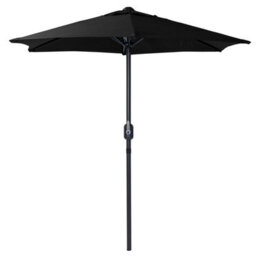 Charles Bentley 2M Garden Patio Market Umbrella Parasol Crank Function Black - thumbnail 4