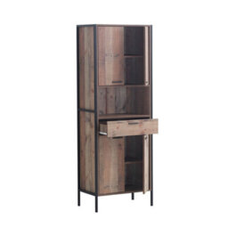 Timber Art Design Stretton Tall Storage Kitchen Pantry Sideboard Cabinet Rustic Industrial Oak - thumbnail 3
