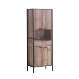 Timber Art Design Stretton Tall Storage Kitchen Pantry Sideboard Cabinet Rustic Industrial Oak - thumbnail 2
