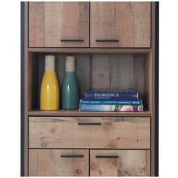 Timber Art Design Stretton Tall Storage Kitchen Pantry Sideboard Cabinet Rustic Industrial Oak - thumbnail 5