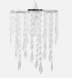 Modern Ceiling Lightshade Pendant Shade Chrome With Clear Acrylic Jewels - thumbnail 2