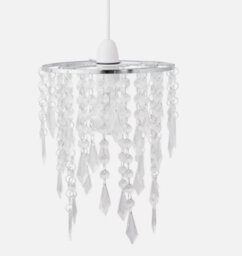 Modern Ceiling Lightshade Pendant Shade Chrome With Clear Acrylic Jewels - thumbnail 1