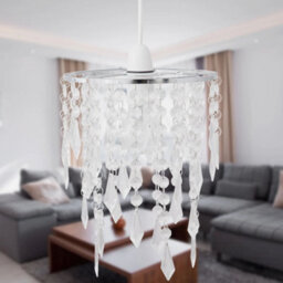 Modern Ceiling Lightshade Pendant Shade Chrome With Clear Acrylic Jewels - thumbnail 3