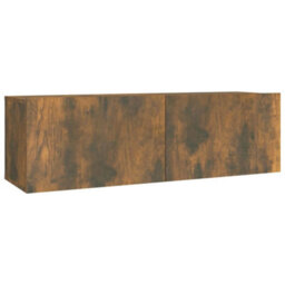 Berkfield 2 Piece Tv Cabinet Set Smoked Oak Engineered Wood - thumbnail 6