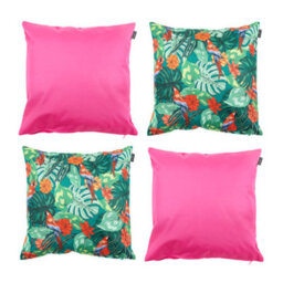 icon Indoor And Outdoor Waterproof Filled Cushion 2X Parrot & 2X Pink - thumbnail 1