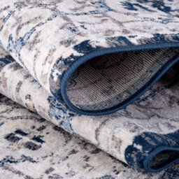 The Rugs Montana Navy Cream Oriental Area Rug And Runner Soft Durable Pet Friendly Easy To Clean Living Room Bedroom 4040 - thumbnail 3