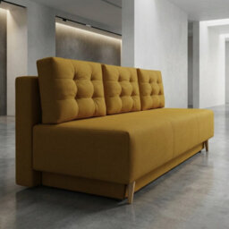 Bella Sofa Bed For Living Room With Polyurethane Foam Bonell Springs Wooden Frame Storage And Cushions Mustard - thumbnail 3