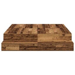 Berkfield Modern Storage Bed Frame Old Wood 135X190 Cm - thumbnail 8
