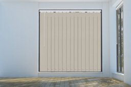 Caecus Blinds Blackout Plain Vertical Blind Complete 240Cm, Cream, Long Drop - thumbnail 1