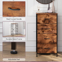 Lassic Vida Designs Chorley 4 Drawer Fabric Ukfr Chest Of Drawers, Rustic Brown - thumbnail 9
