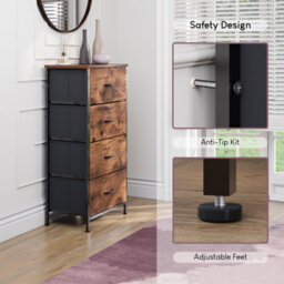 Lassic Vida Designs Chorley 4 Drawer Fabric Ukfr Chest Of Drawers, Rustic Brown - thumbnail 8