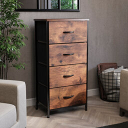 Lassic Vida Designs Chorley 4 Drawer Fabric Ukfr Chest Of Drawers, Rustic Brown