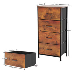 Lassic Vida Designs Chorley 4 Drawer Fabric Ukfr Chest Of Drawers, Rustic Brown - thumbnail 3
