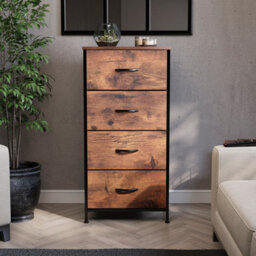 Lassic Vida Designs Chorley 4 Drawer Fabric Ukfr Chest Of Drawers, Rustic Brown - thumbnail 2