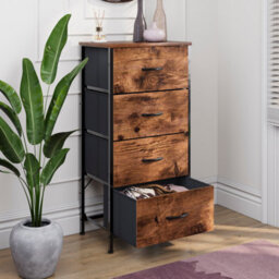 Lassic Vida Designs Chorley 4 Drawer Fabric Ukfr Chest Of Drawers, Rustic Brown - thumbnail 6