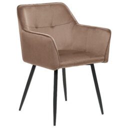 Beliani Set Of 2 Dining Chairs Jasmin Velvet Brown - thumbnail 5