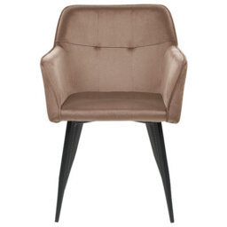 Beliani Set Of 2 Dining Chairs Jasmin Velvet Brown - thumbnail 4