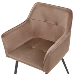 Beliani Set Of 2 Dining Chairs Jasmin Velvet Brown - thumbnail 7